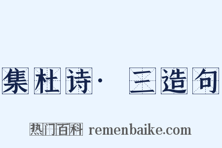 集杜诗·三造句是什么意思的图片